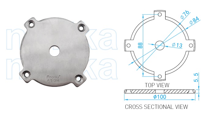 Swimming Pool Floor Inlet Stainless Steel AISI 316 Cover